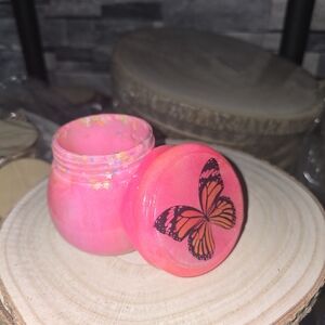 Pink Butterfly Decor Jar